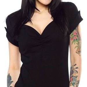 Sourpuss Honey Top in Black XXL